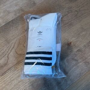 Noah x Adidas Men's Striped White and Black Athletic Socks